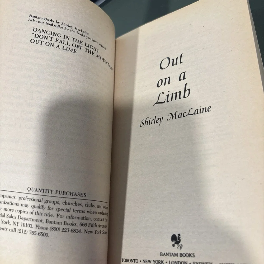 Out on a Limb Shirley MacLaine Bantam Books 1983 Paperback Biography